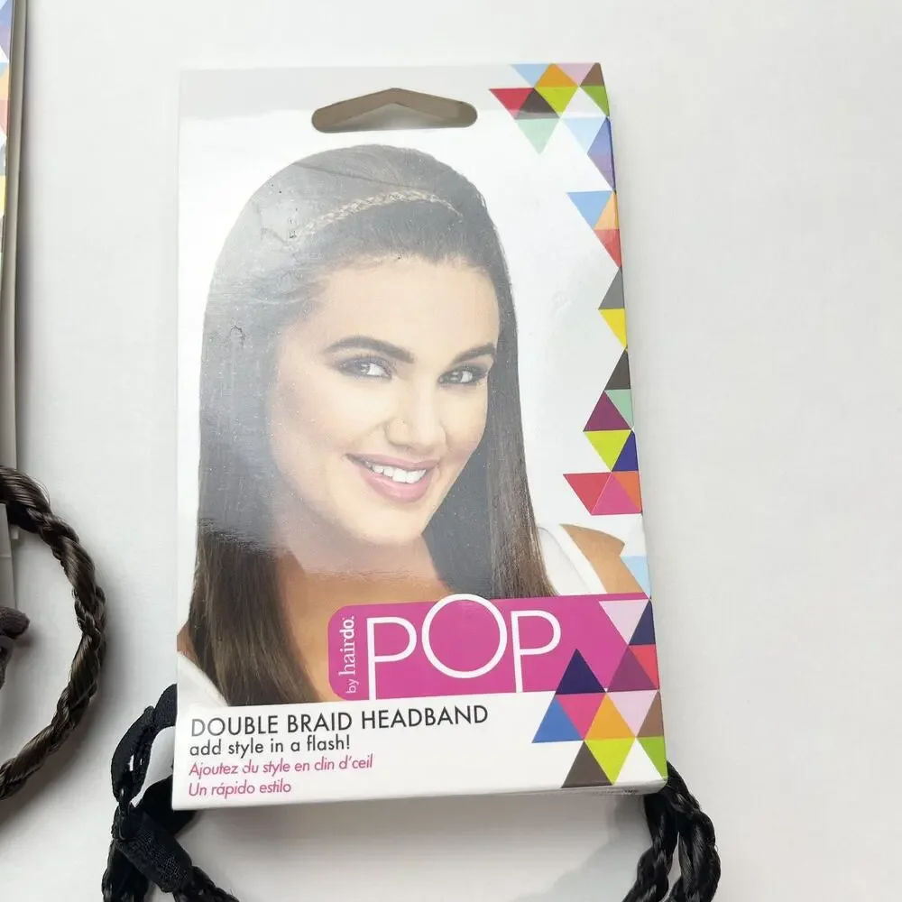 2-piece Pop by Hairdo‎ Double Braid Braided Headband Brown & Black